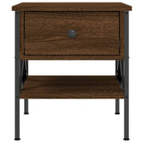 Bedside Tables 2 pcs Brown Oak 40x42x45 cm Engineered Wood - Rear View