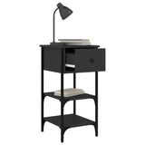 Bedside Cabinets 2 pcs Black 34x36x70 cm Engineered Wood