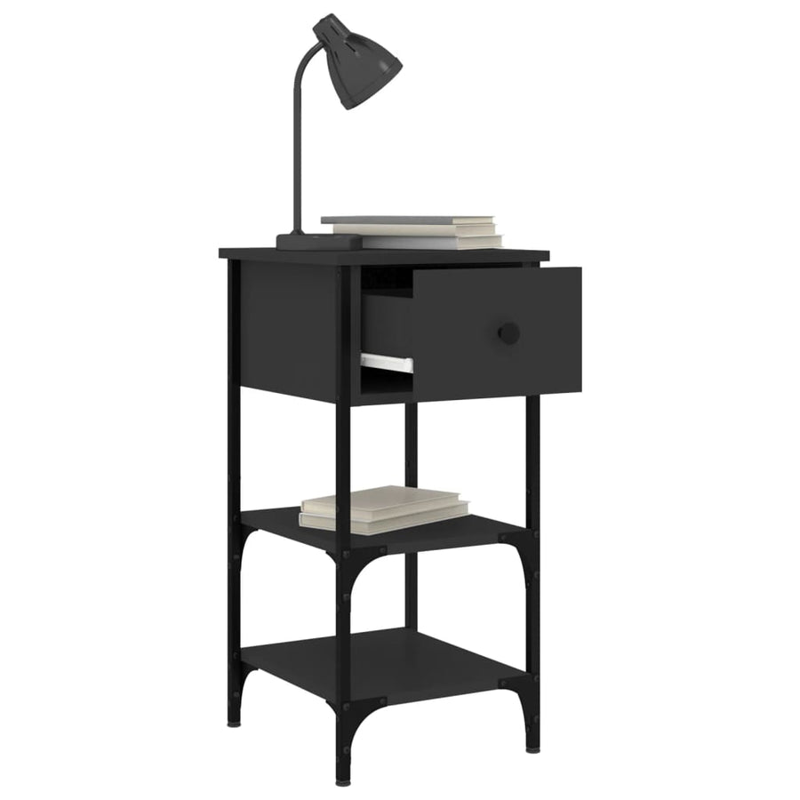 Bedside Cabinets 2 pcs Black 34x36x70 cm Engineered Wood