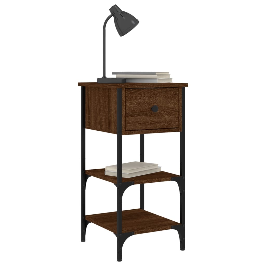 Bedside Cabinet Brown Oak 34x36x70 cm Engineered Wood