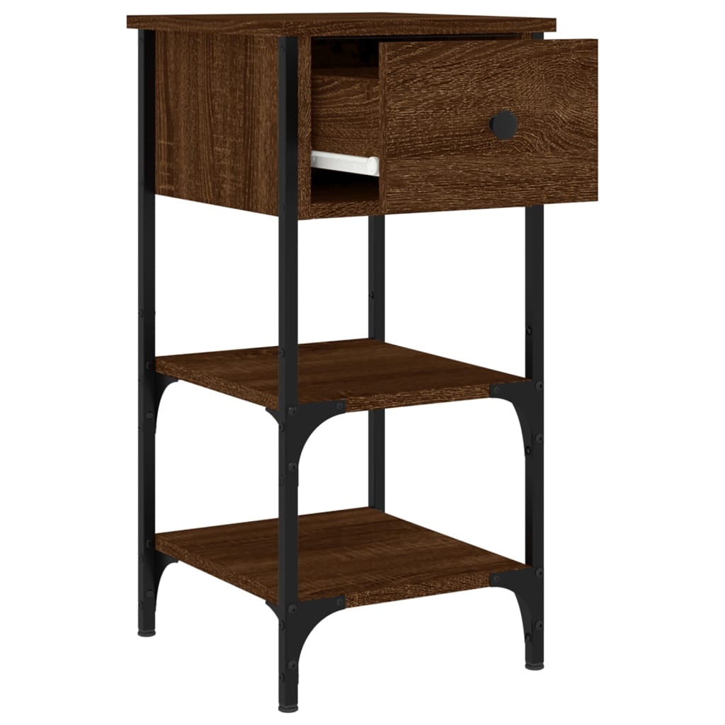 Bedside Cabinet Brown Oak 34x36x70 cm Engineered Wood