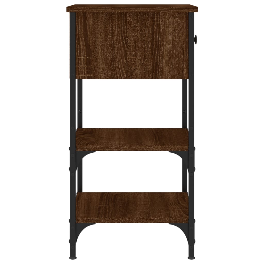 Bedside Cabinet Brown Oak 34x36x70 cm Engineered Wood