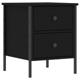 Bedside Cabinet Black 40x42x50 cm Engineered Wood - Front View