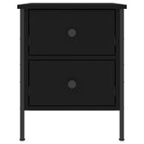 Bedside Cabinet Black 40x42x50 cm Engineered Wood - Side View