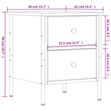 Bedside Cabinet Black 40x42x50 cm Engineered Wood - Extra Image