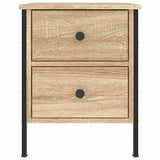 Bedside Cabinets 2 pcs Sonoma Oak 40x42x50 cm Engineered Wood - Rear View