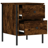 Bedside Cabinet Smoked Oak 40x42x50 cm Engineered Wood - Top-Down View