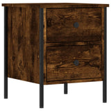 Bedside Cabinets 2 pcs Smoked Oak 40x42x50 cm Engineered Wood - Side View