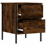 Bedside Cabinets 2 pcs Smoked Oak 40x42x50 cm Engineered Wood - 45-Degree Angle