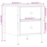 Bedside Cabinets 2 pcs Brown Oak 40x42x50 cm Engineered Wood - Low Angle