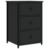 Bedside Cabinet Black 40x36x60 cm Engineered Wood - Front View