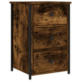 Bedside Cabinet Smoked Oak 40x36x60 cm Engineered Wood - Front View