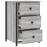 Bedside Cabinet Grey Sonoma 40x36x60 cm Engineered Wood - Rear View