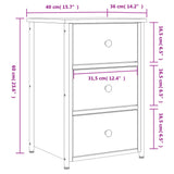 Bedside Cabinet Grey Sonoma 40x36x60 cm Engineered Wood