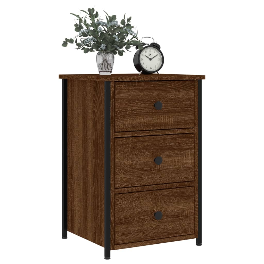 Bedside Cabinet Brown Oak 40x36x60 cm Engineered Wood