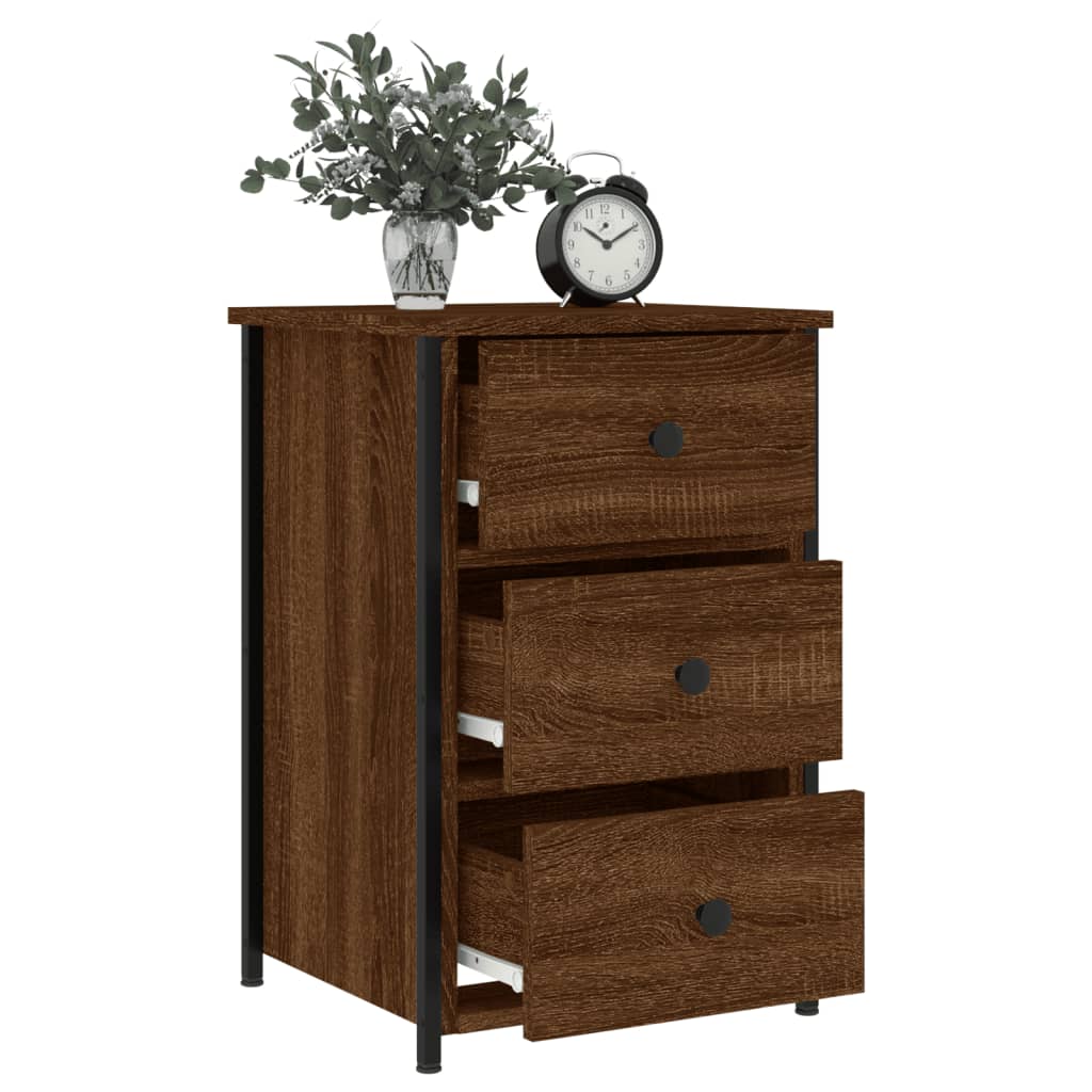 Bedside Cabinet Brown Oak 40x36x60 cm Engineered Wood