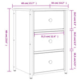 Bedside Cabinet Brown Oak 40x36x60 cm Engineered Wood