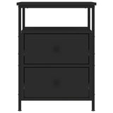 Bedside Cabinet Black 44x45x60 cm Engineered Wood - Side View