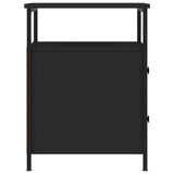 Bedside Cabinet Black 44x45x60 cm Engineered Wood - Rear View