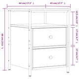 Bedside Cabinet Sonoma Oak 44x45x60 cm Engineered Wood