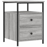 Bedside Cabinet Grey Sonoma 44x45x60 cm Engineered Wood - Front View