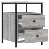 Bedside Cabinet Grey Sonoma 44x45x60 cm Engineered Wood - Rear View
