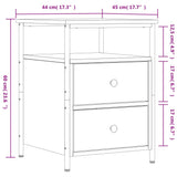 Bedside Cabinet Grey Sonoma 44x45x60 cm Engineered Wood - Extra Image