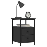 Bedside Cabinets 2 pcs Black 34x35.5x50 cm Engineered Wood - Side View