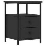 Bedside Cabinets 2 pcs Black 34x35.5x50 cm Engineered Wood - 45-Degree Angle
