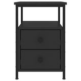 Bedside Cabinets 2 pcs Black 34x35.5x50 cm Engineered Wood - Rear View