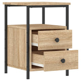 Bedside Cabinets 2 pcs Sonoma Oak 34x35.5x50 cm Engineered Wood - Close-Up Angle