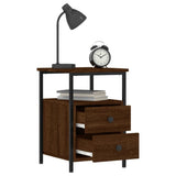 Bedside Cabinet Brown Oak 34x35.5x50 cm Engineered Wood - Top-Down View