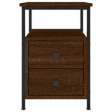 Bedside Cabinet Brown Oak 34x35.5x50 cm Engineered Wood