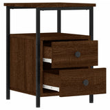 Bedside Cabinet Brown Oak 34x35.5x50 cm Engineered Wood - Rear View