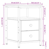 Bedside Cabinet Brown Oak 34x35.5x50 cm Engineered Wood - Extra Image