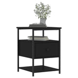 Bedside Cabinet Black 40x42x56 cm Engineered Wood - Side View