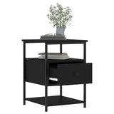 Bedside Cabinet Black 40x42x56 cm Engineered Wood - Top-Down View