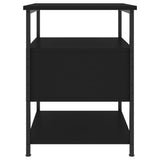 Bedside Cabinet Black 40x42x56 cm Engineered Wood - Close-Up Angle