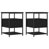 Bedside Cabinets 2 pcs Black 40x42x56 cm Engineered Wood