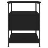 Bedside Cabinets 2 pcs Black 40x42x56 cm Engineered Wood - Low Angle