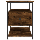 Bedside Cabinets 2 pcs Smoked Oak 40x42x56 cm Engineered Wood - Close-Up Angle