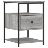 Bedside Cabinets 2 pcs Grey Sonoma 40x42x56 cm Engineered Wood - Side View