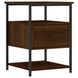 Bedside Cabinet Brown Oak 40x42x56 cm Engineered Wood - Front View
