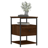 Bedside Cabinet Brown Oak 40x42x56 cm Engineered Wood - Side View