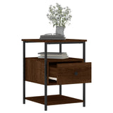 Bedside Cabinet Brown Oak 40x42x56 cm Engineered Wood - Top-Down View