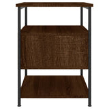 Bedside Cabinet Brown Oak 40x42x56 cm Engineered Wood - Close-Up Angle