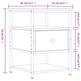 Bedside Cabinet Brown Oak 40x42x56 cm Engineered Wood - Extra Image