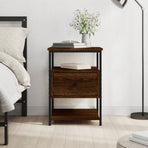 Bedside Cabinet Brown Oak 40x42x56 cm Engineered Wood