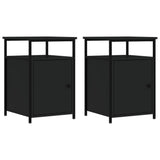 Bedside Cabinets 2 pcs Black 40x42x60 cm Engineered Wood - Front View
