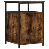 Bedside Cabinet Smoked Oak 40x42x60 cm Engineered Wood - Front View